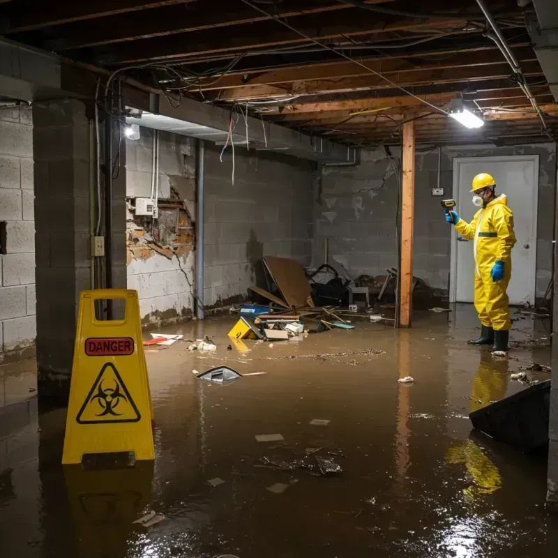 Flooded Basement Electrical Hazard in Bicknell, IN Property