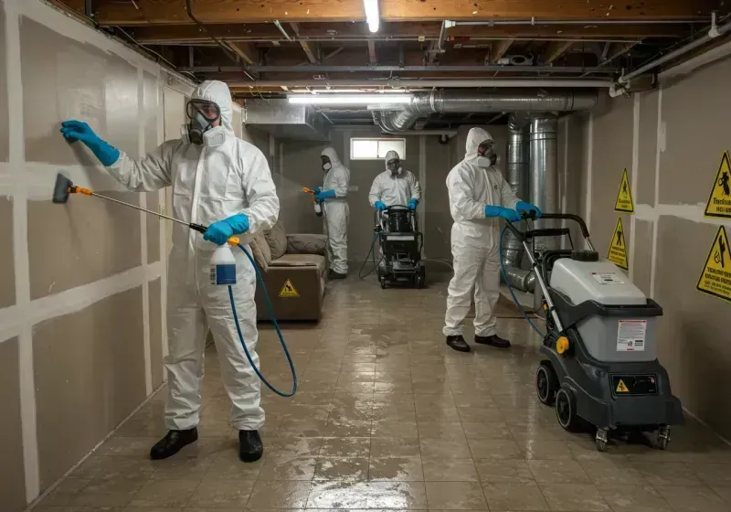 Basement Moisture Removal and Structural Drying process in Bicknell, IN